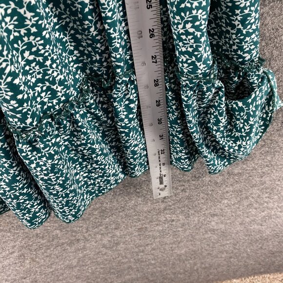 SheIn Dress Women S Small Green Floral Sheath Midi V-Neck Short Sleeve Casual - Picture 4 of 6